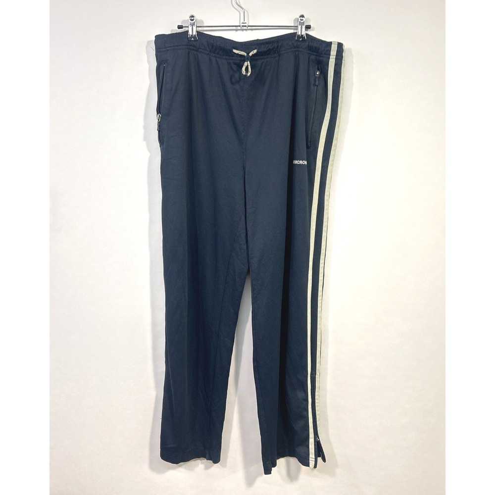 Abercrombie Mens Blue Track Pants M Side Stripe Y2K‎ Athleisure Retro Streetwear